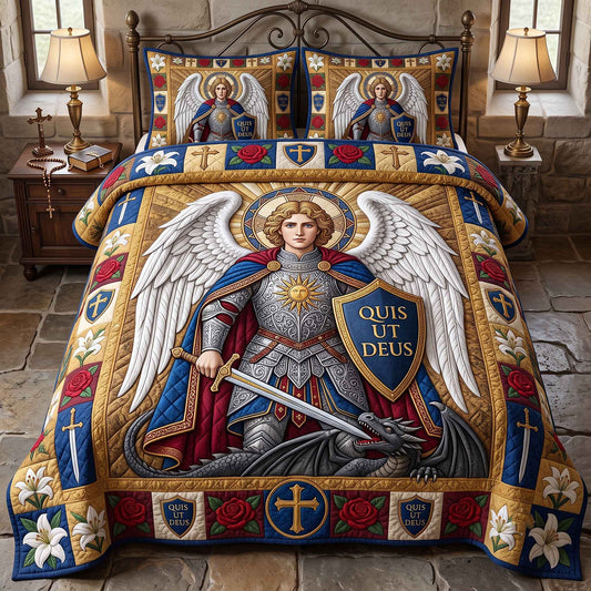 Saint Michael 3-Piece Quilted Bedding Set GFTOTP20522