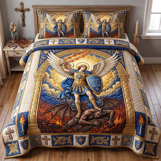Saint Michael 3-Piece Quilted Bedding Set GFTOTP20524