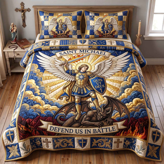 Saint Michael 3-Piece Quilted Bedding Set GFTOTP20525