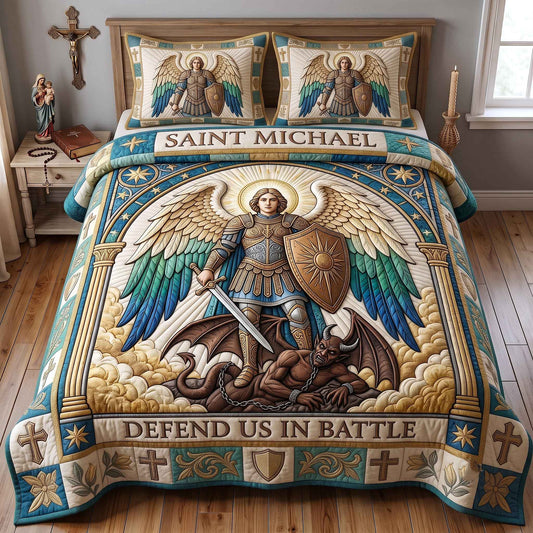 Saint Michael 3-Piece Quilted Bedding Set GFTOTP20526