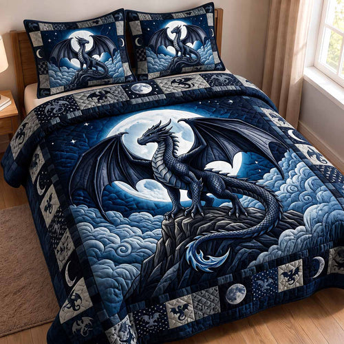 Moonshadow Dragon 3-Piece Quilted Bedding Set GFTOTP20551