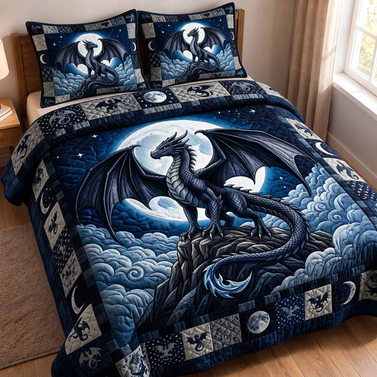 Moonshadow Dragon 3-Piece Quilted Bedding Set GFTOTP20551