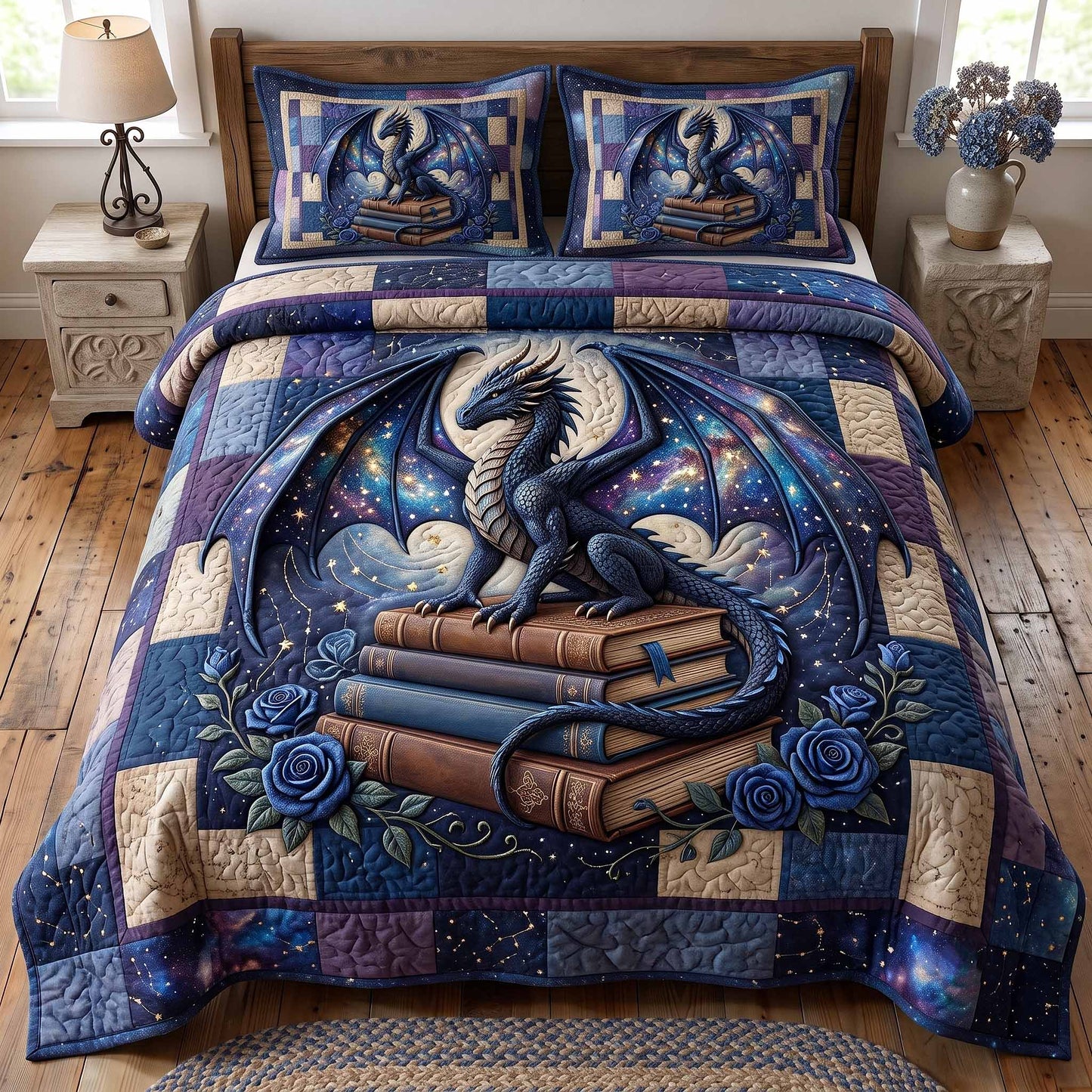 Celestial Dragon 3-Piece Quilted Bedding Set GFTOTP20552