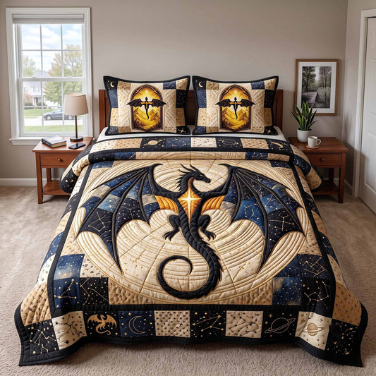 Celestial Dragon 3-Piece Quilted Bedding Set GFTOTP20555