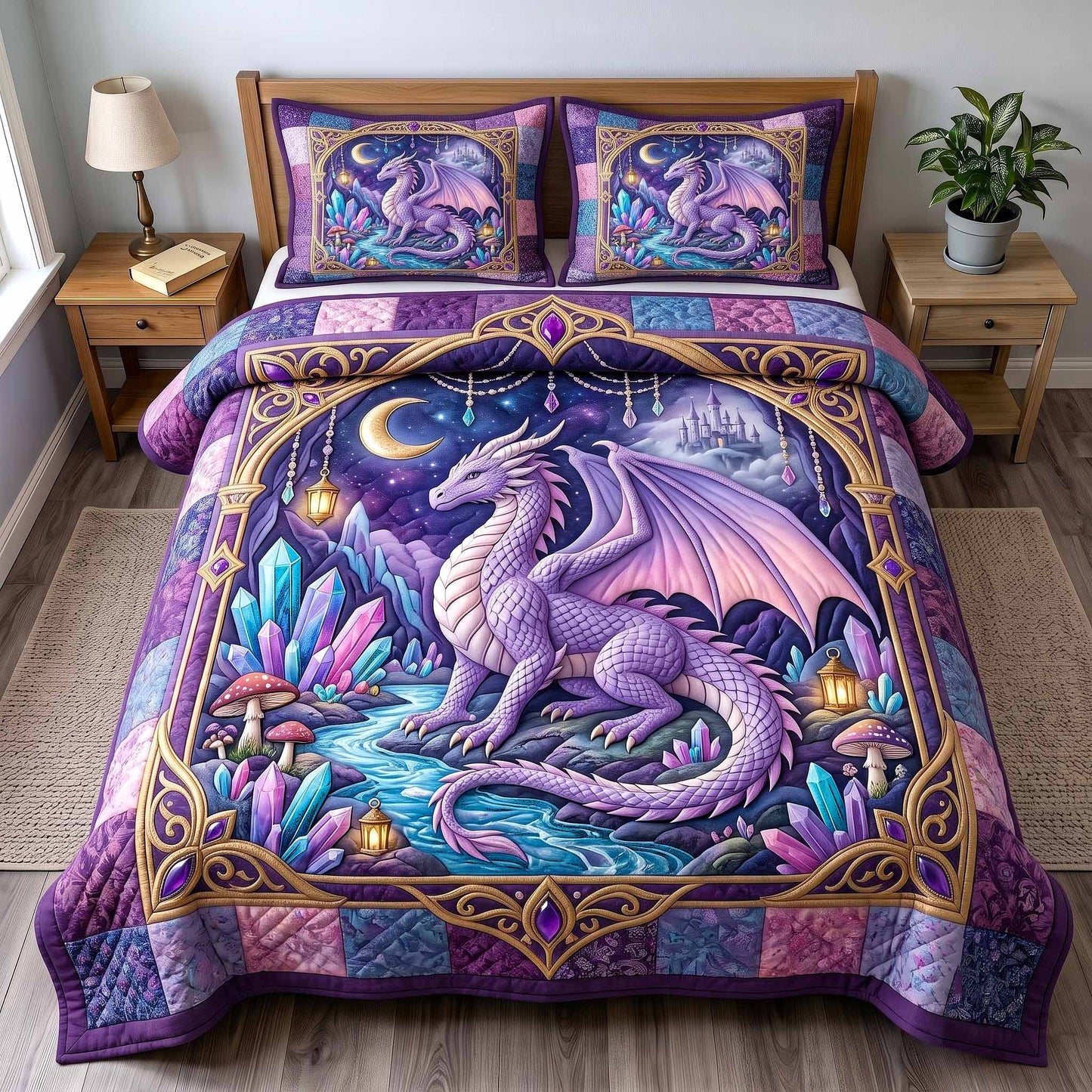 Fantasy Flame 3-Piece Quilted Bedding Set GFTOTP20556