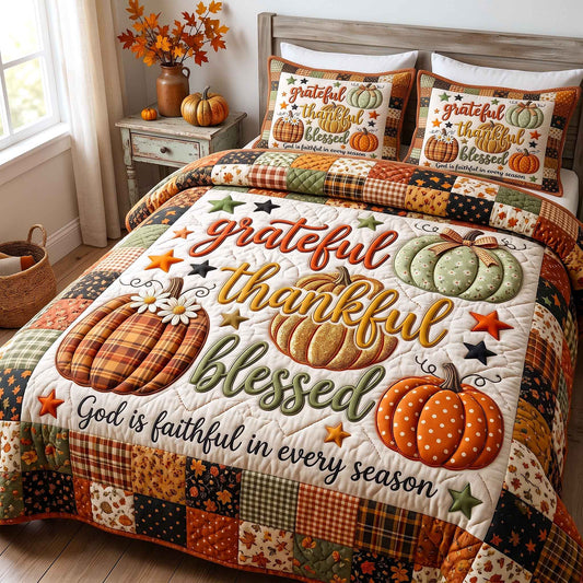 Faithful Autumn 3-Piece Quilted Bedding Set GFTOTP20569