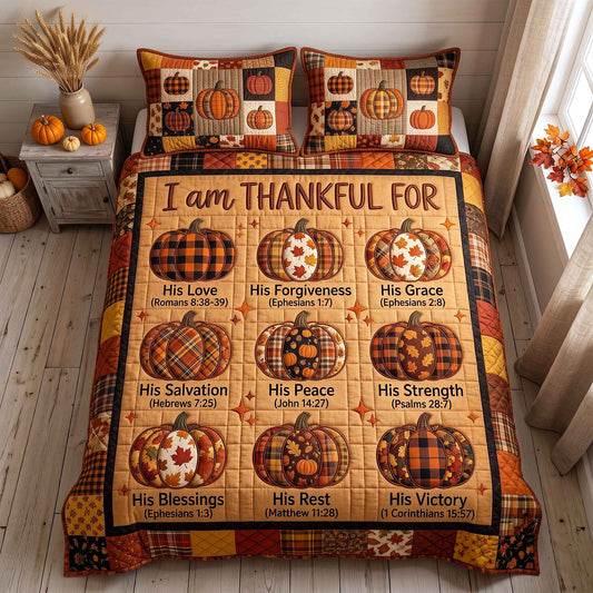 I Am Thankful For 3-Piece Quilted Bedding Set GFTOTP20572