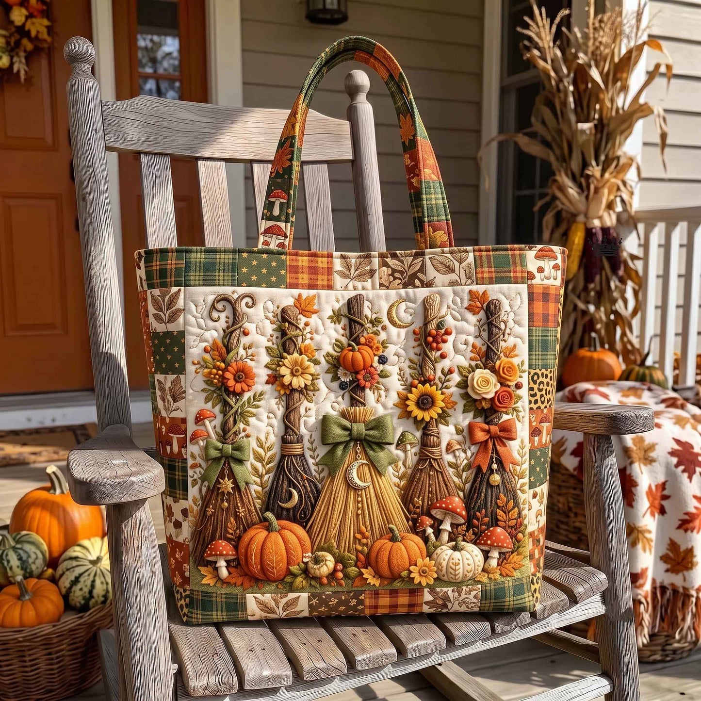 Autumn Broom Quilted Tote Bag GFTOTP20581
