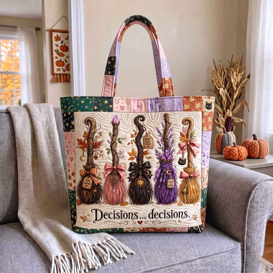 Haunted Broom Quilted Tote Bag GFTOTP20582