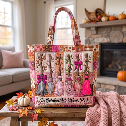 October Pink Broom Quilted Tote Bag GFTOTP20583