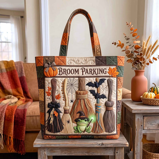 Haunted Broom Quilted Tote Bag GFTOTP20584