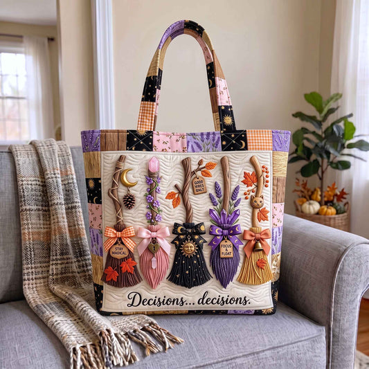 Haunted Broom Quilted Tote Bag GFTOTP20585