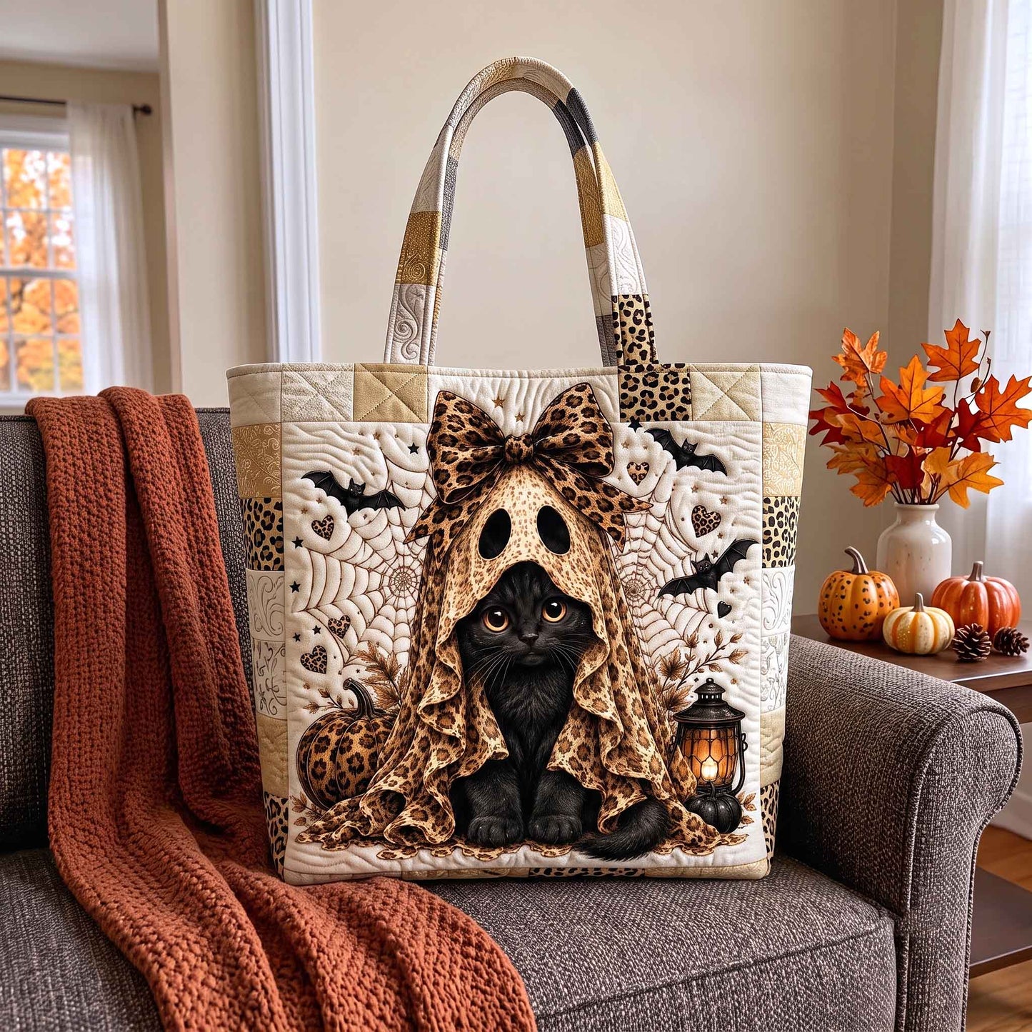 Black Cat Magic Quilted Tote Bag GFTOTP20586