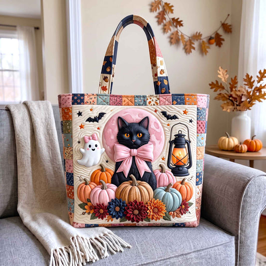 Black Cat Magic Quilted Tote Bag GFTOTP20590