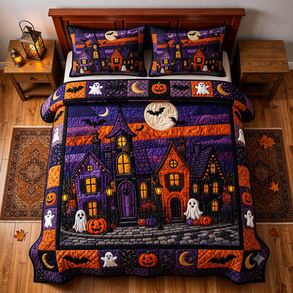 Halloween Lane 3-Piece Quilted Bedding Set GFTOTP20636
