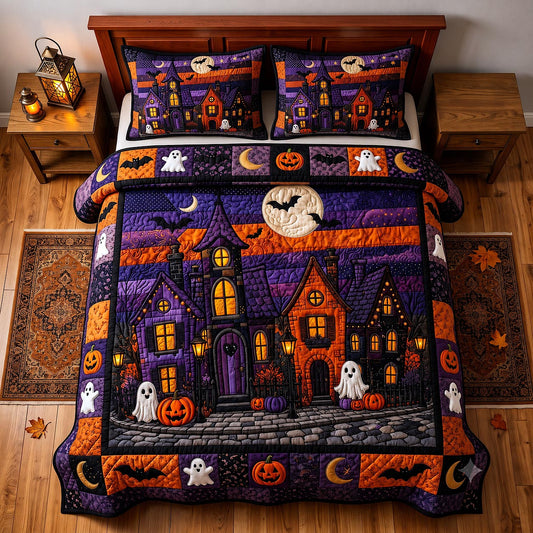 Halloween Lane 3-Piece Quilted Bedding Set GFTOTP20636