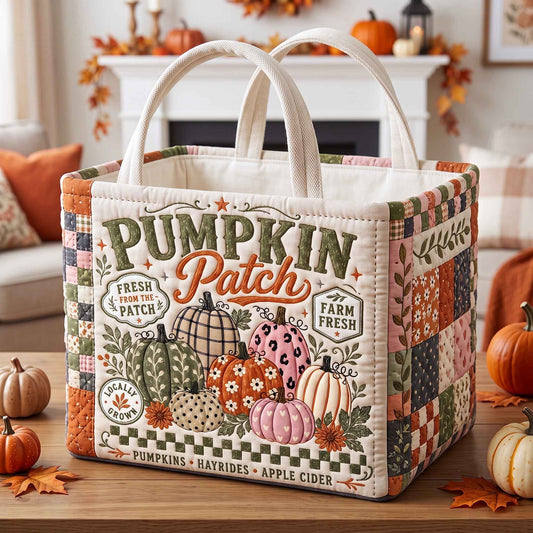 Pumpkin Patch Quilted Storage Basket GFTOTP20637