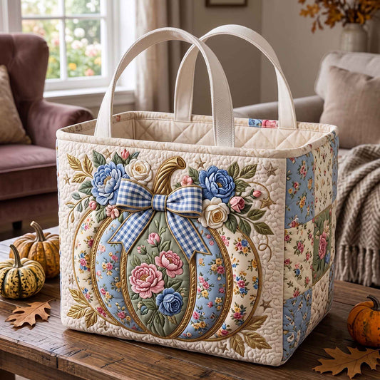Pumpkin Bliss Quilted Storage Basket GFTOTP20640