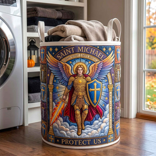 Saint Michael Quilted Laundry Basket GFTOTP20644