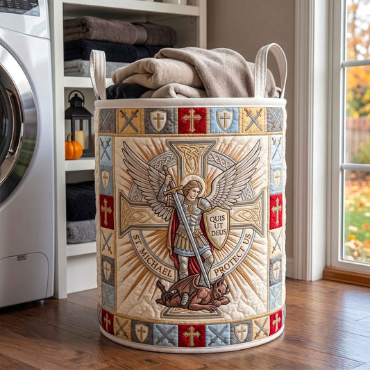 Saint Michael Quilted Laundry Basket GFTOTP20645