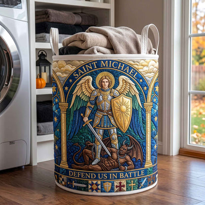 Saint Michael Quilted Laundry Basket GFTOTP20646