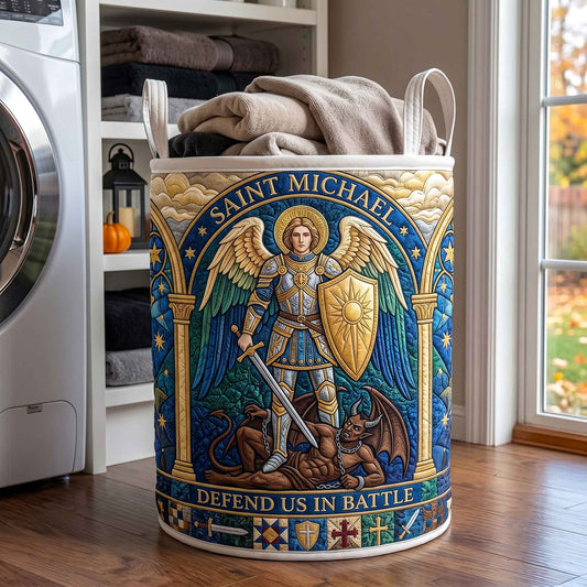 Saint Michael Quilted Laundry Basket GFTOTP20646
