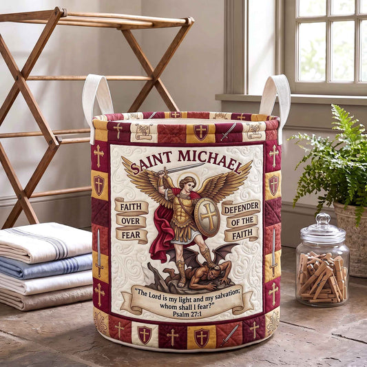 Saint Michael Quilted Laundry Basket GFTOTP20647