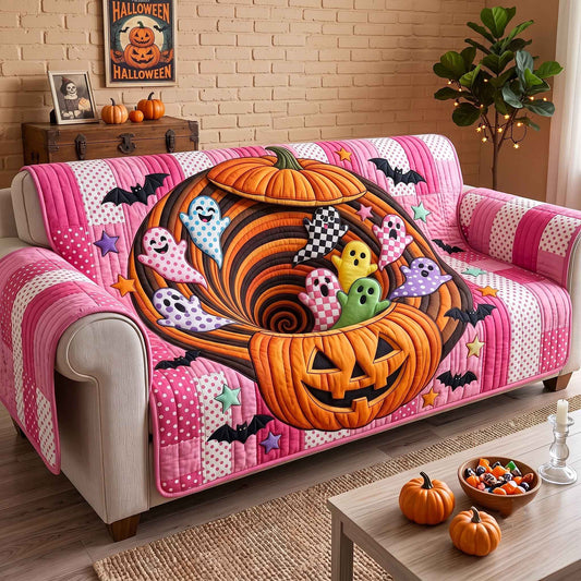 Pumpkin Hollow Quilted Sofa Cover GFTOTP20648