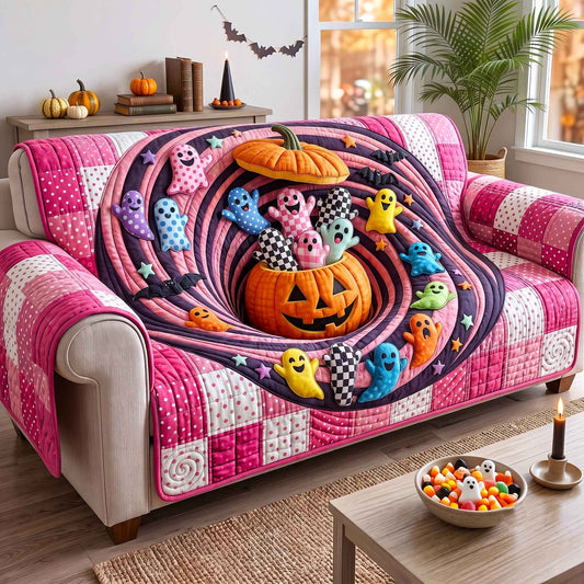 Pumpkin Hollow Quilted Sofa Cover GFTOTP20649