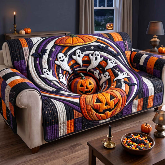 Pumpkin Hollow Quilted Sofa Cover GFTOTP20650