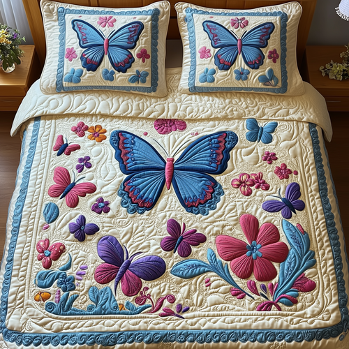 Butterfly Dreamscape 3-Piece Quilted Bedding Set GFTOTP2070