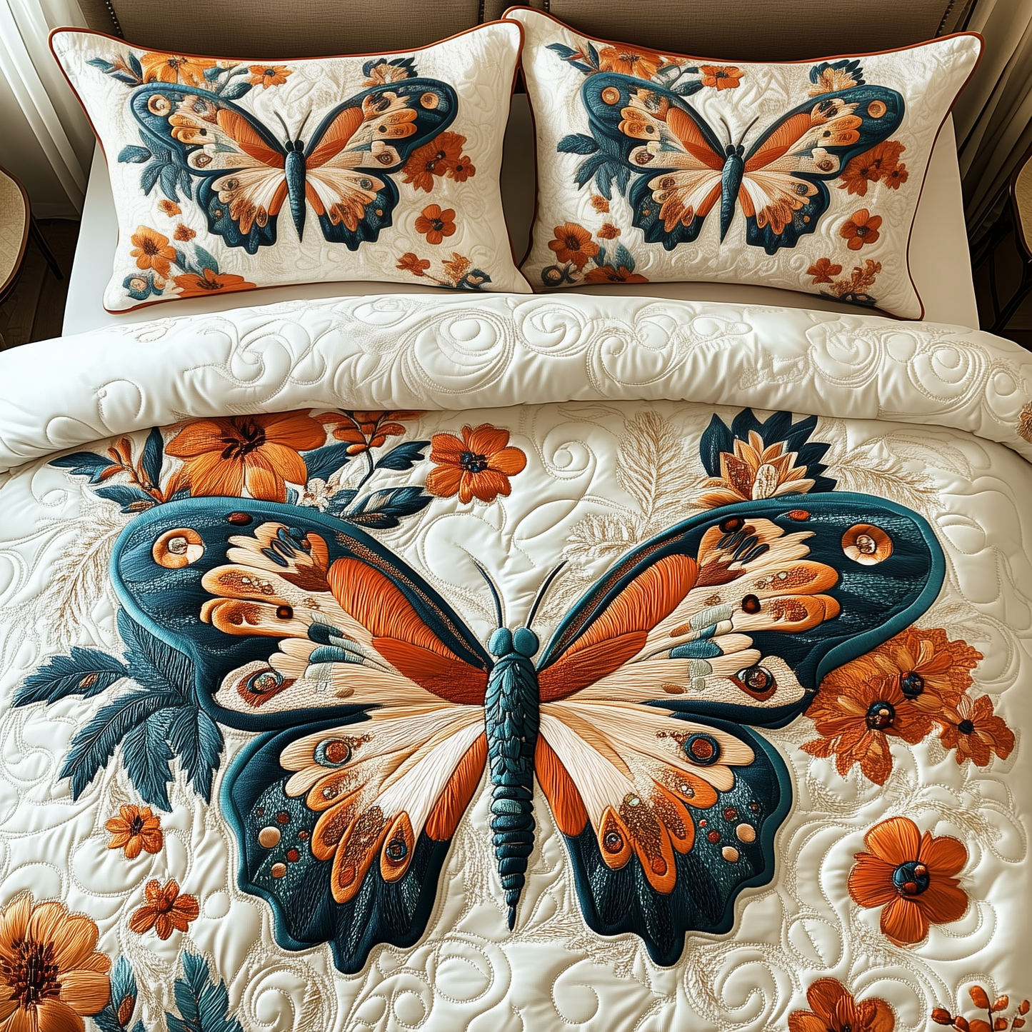 Butterfly Dreamscape 3-Piece Quilted Bedding Set GFTOTP2074