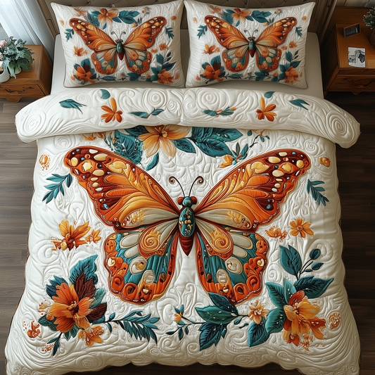 Butterfly Dreamscape 3-Piece Quilted Bedding Set GFTOTP2076