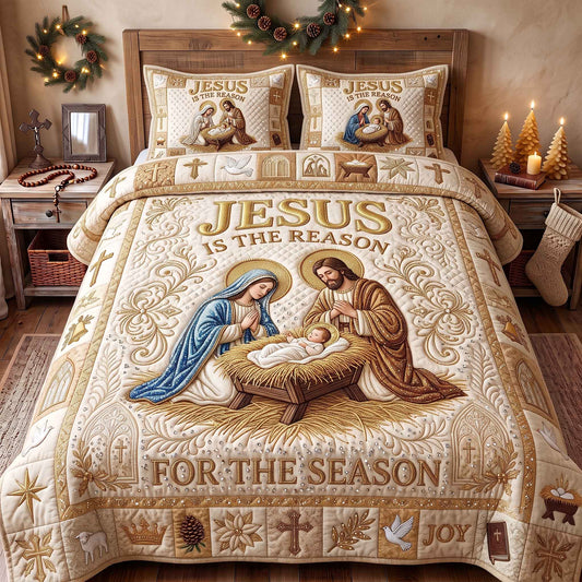 Holy Nativity 3-Piece Quilted Bedding Set GFTOTP20772