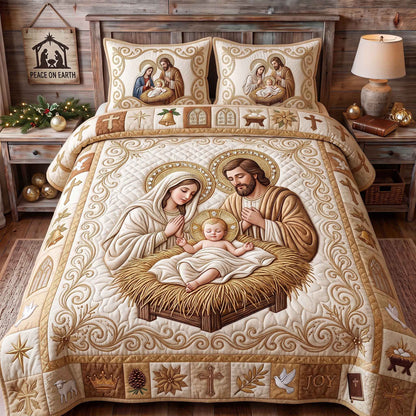 Holy Nativity 3-Piece Quilted Bedding Set GFTOTP20773