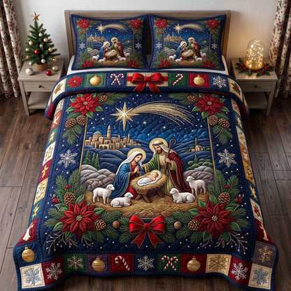 Holy Nativity 3-Piece Quilted Bedding Set GFTOTP20777
