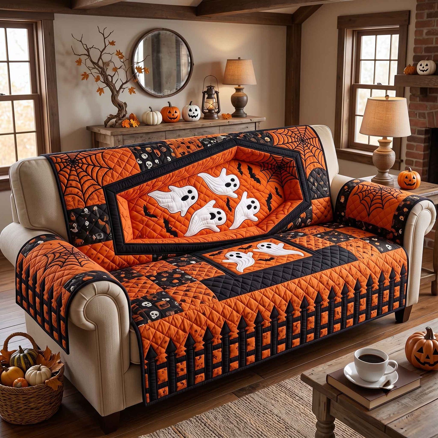 Cursed Coffin Quilted Sofa Cover GFTOTP20786