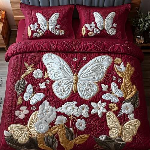 Butterfly Dreamscape 3-Piece Quilted Bedding Set GFTOTP2078