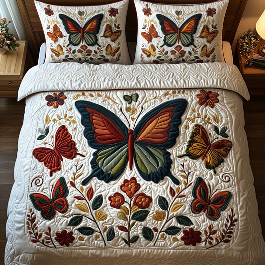 Butterfly Dreamscape 3-Piece Quilted Bedding Set GFTOTP2079