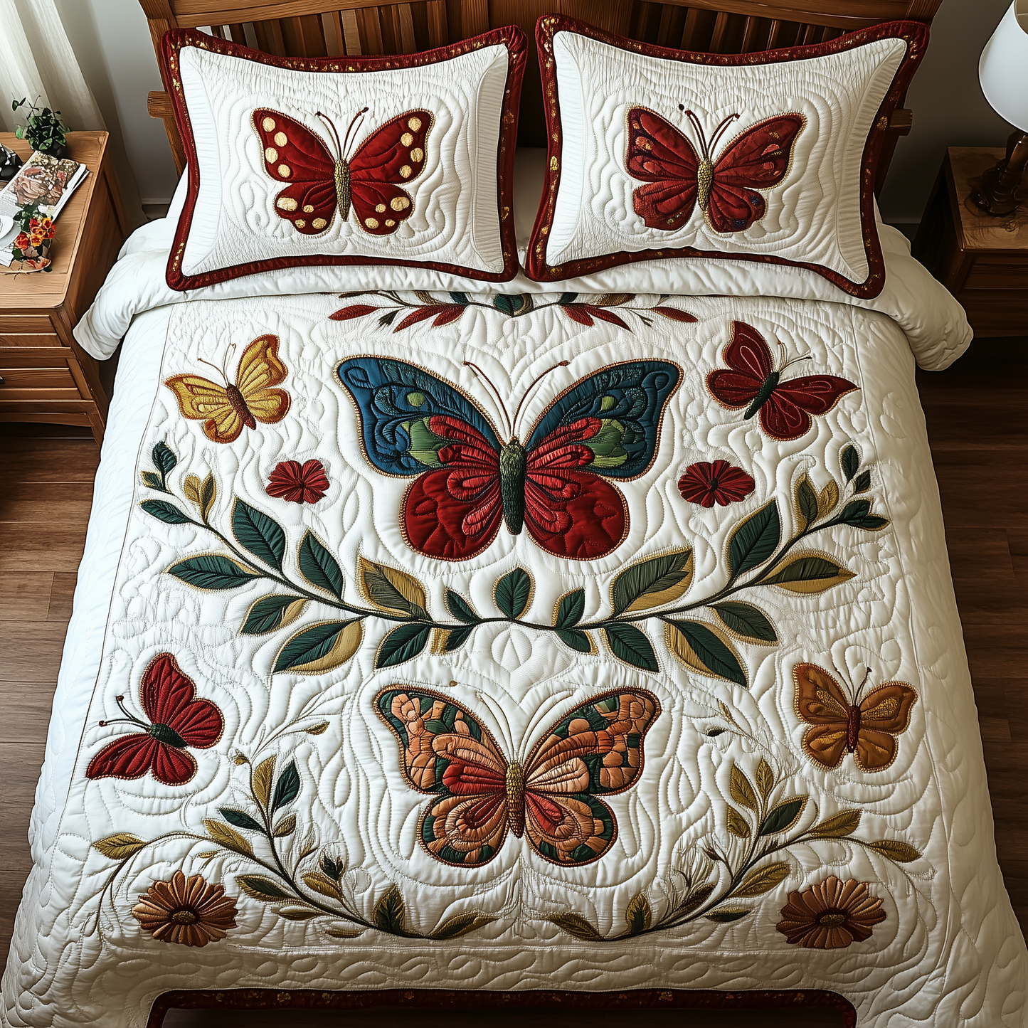 Butterfly Dreamscape 3-Piece Quilted Bedding Set GFTOTP2080