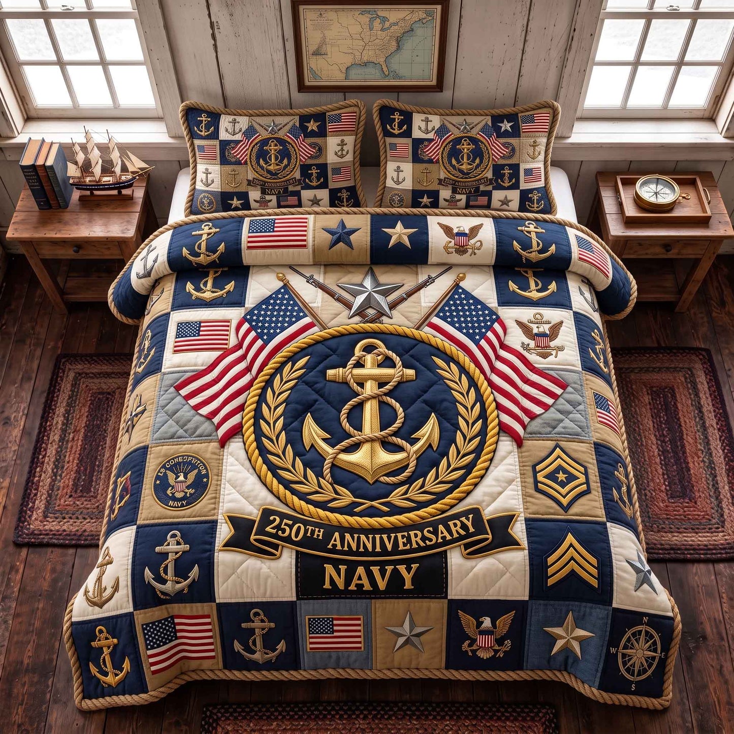 Navy Legacy 3-Piece Quilted Bedding Set GFTOTP20810