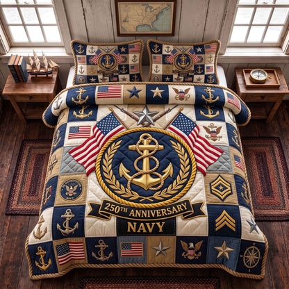 Navy Legacy 3-Piece Quilted Bedding Set GFTOTP20810
