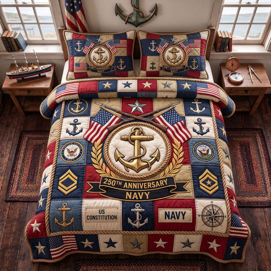 Navy Legacy 3-Piece Quilted Bedding Set GFTOTP20811