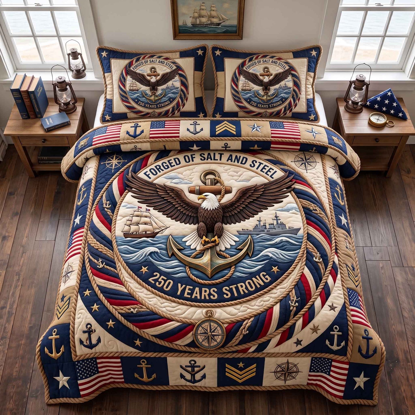 Navy Legacy 3-Piece Quilted Bedding Set GFTOTP20813