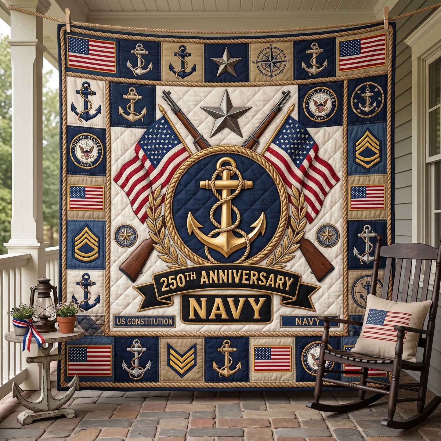 Navy Pride Quilted Blanket GFTOTP20814