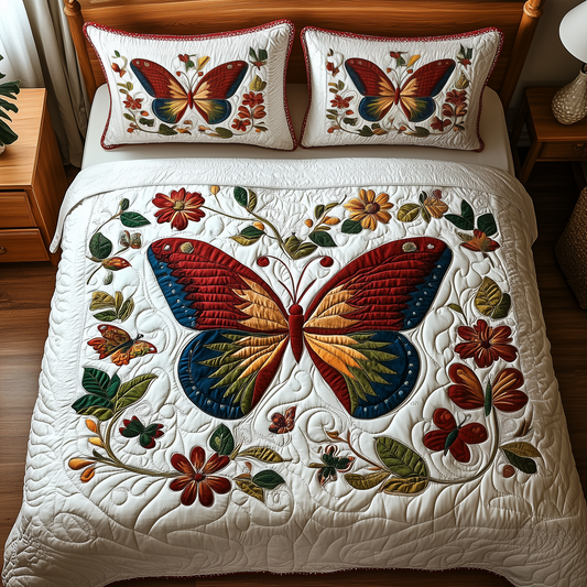 Butterfly Dreamscape 3-Piece Quilted Bedding Set GFTOTP2081