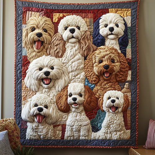 Vibrant Dogs Quilted Blanket GFTOTP2083