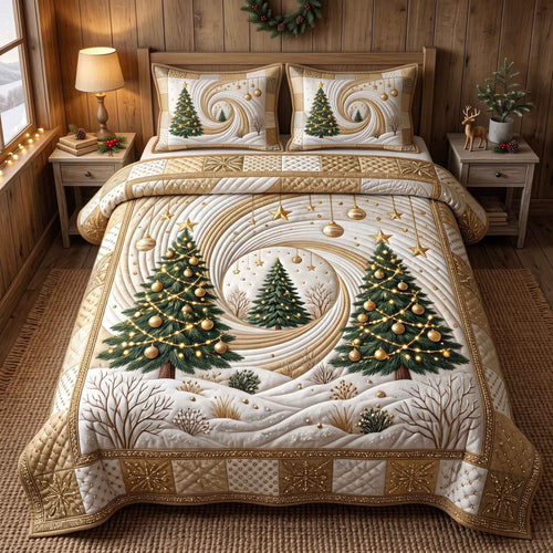 Evergreen Christmas 3-Piece Quilted Bedding Set GFTOTP20848