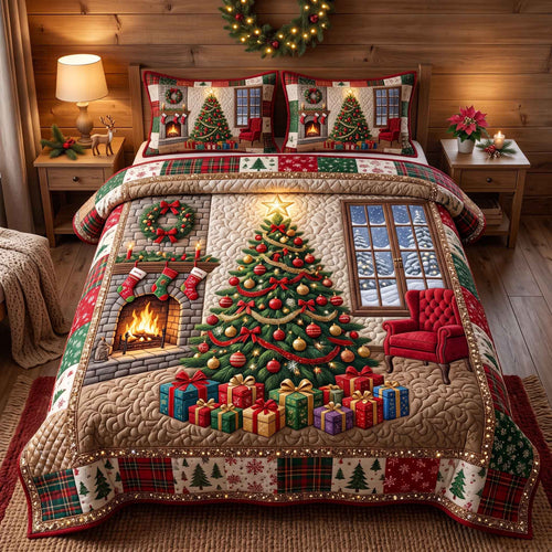 Evergreen Christmas 3-Piece Quilted Bedding Set GFTOTP20849