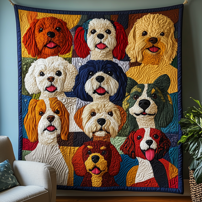 Vibrant Dogs Quilted Blanket GFTOTP2084